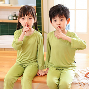 春夏款儿童睡衣夏季薄款莫代尔男童女童宝宝纯棉夏半袖居家服套装