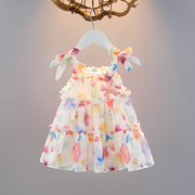 女宝宝连衣裙夏季女童婴儿短袖可爱公主裙小女孩夏天洋气吊带裙子
