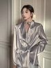 小众设计感缎面上衣2024春季韩版时尚高级双排扣小西装外套女