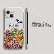 smile笑脸适用苹果15手机壳iPhone14无边框13promax散热12mini11半包xr超薄xs硬8plus防摔7p保护se2套5g