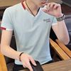 零售夏季男士短袖T恤韩版修身V领学生打底衫青年潮流男装上衣