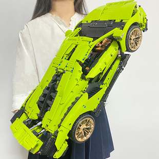 大型兰博基尼积木跑车拼装高难度遥控汽赛车儿童男孩玩具新年礼物