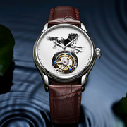 瑞士陀飞轮商务全自动机械表皮带士手表表品牌防水男