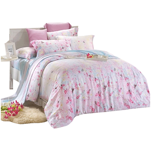 春夏双面天丝四件套床单被套，被罩夏季床上用品，网红4件套田园风