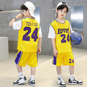 儿童24号科比篮球服夏季男童中大童童装运动套装速干短袖球衣队服