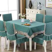 餐椅垫套装家用椅子套罩子连体餐桌布，椅套椅垫茶几布盖布(布盖布)圆桌布艺
