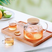 加厚耐热花草茶壶透明高温泡茶壶，大容量过滤冷水壶玻璃壶茶具套装