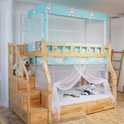 厂儿童床上下铺蚊帐子母床双层高低床梯形免安装系绳1.2m1.5m1.促