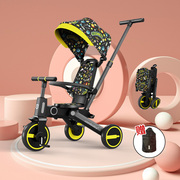 uonibaby儿童三轮车溜娃神器手推车双换向折叠轻便婴儿宝宝脚踏车