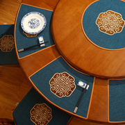 扇形圆桌餐垫中式隔热垫餐盘垫，碗垫酒店西餐垫，刺绣布新中式餐桌垫