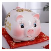 高档陶瓷存钱罐大人家用男女生可爱猪猪储钱罐只30336进不出储蓄