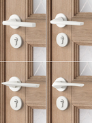 白色门锁室内卧室房门锁具家用简约磁吸静音分体门把手房间木门锁