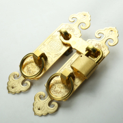 中式纯铜搭扣锁门扣柜门直条拉y手大门门栓全铜老式木门挂锁扣全