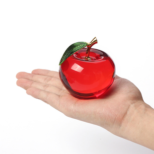 新年水晶苹果摆件汽车用品，内饰品吉祥保平安创意可爱果送人礼物