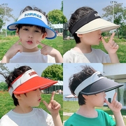 儿童帽子夏季韩版男童，空顶帽宝宝大檐女孩遮阳防晒防紫外线太阳帽