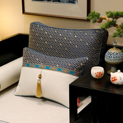 新中式靠背垫实木沙发靠背久坐办公室护腰靠垫长方形定制床上靠枕