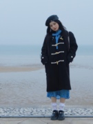 GG STUDIO冬季韩版牛角扣外套女加厚中长款呢子大衣小个子