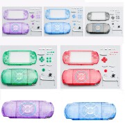 PSP3000机壳透明 透蓝外壳上下盖 透紫 游戏外壳 透黑保护壳配件