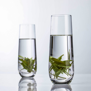 水晶玻璃高款泡茶杯透明滤杯家用耐热水杯绿茶，专用玻璃杯观茶杯