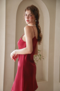 冰丝吊带睡衣女夏2024年红色性感睡裙美背薄款家居服高级感宽松