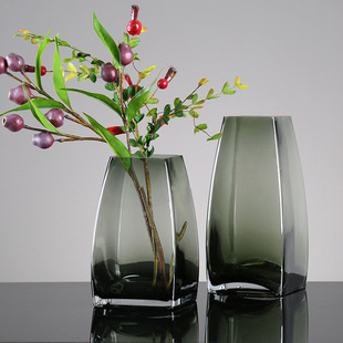创意水立方方形玻璃花瓶现代简约家居装饰品摆件客厅，餐桌插花花器