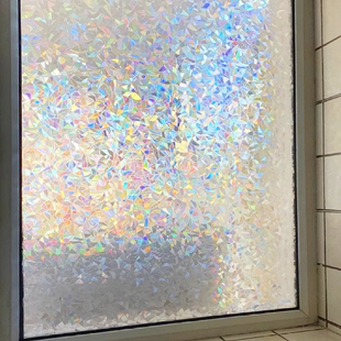 彩色玻璃贴纸窗户贴膜卫生间浴室防窥窗花透光不透明不透人防走光