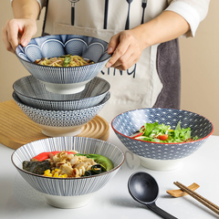 陶瓷加厚单个海碗高脚日式餐具