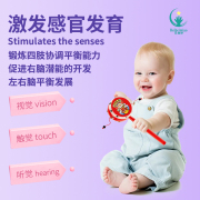 拨浪鼓婴儿玩具传统老式羊皮拨浪鼓儿童可啃咬玩具新生儿手摇鼓