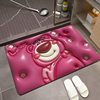 3D立体膨胀硅藻泥速干软地垫浴室厕所门口吸水防滑卡通草莓熊脚垫