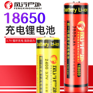 风行户外18650锂电池动力电池可充电3.7V4.2充电器手电筒头灯电池