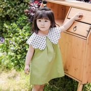 女童波点娃娃领连衣裙夏装儿童洋气韩版夏季无袖背心公主裙子