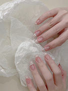 手工定制假指甲贴片成品温柔法式美甲高级感显白新娘甲穿戴甲可拆