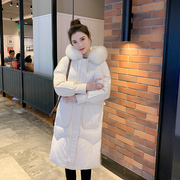 羽绒棉服2024女中长款韩版宽松加厚冬季棉衣外套大毛领女式夹克