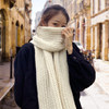 纯色毛线围巾女冬季韩版百搭情侣学生，围脖加厚保暖针织围巾