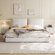 意式极简软包科技布婚床1.8米小户型双人床主室卧气动储物床