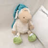 小羊公仔瞌睡羊玩偶睡觉抱床上丑萌布娃娃可爱女孩睡帽羊毛绒玩具