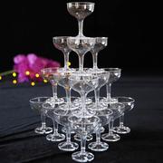 香槟塔三层三角形婚庆酒塔用品亚克力杯塔婚礼布置酒杯防水槽