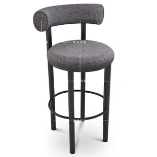 北欧轻奢实木餐椅现代简约设计师高脚凳时尚酒吧椅创意高脚吧台椅
