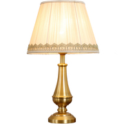 全铜台灯卧室床头灯 客厅角几纯铜灯具美式简约创意温馨遥控调光