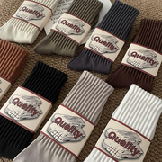 堆堆袜阿美咔叽袜子日系粗线，男女中筒秋冬款纯棉复古粗针美式长袜
