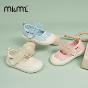 m1m2西班牙童鞋24夏季女童，公主鞋浅口帆布鞋丝带，演出鞋宝宝室内鞋