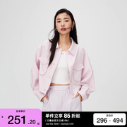 绫致ONLY2024春夏百搭绑带蝙蝠袖纯色宽松短款外套女