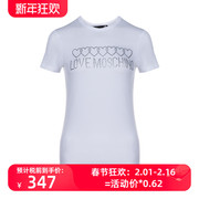 网球风Love Moschino莫斯奇诺烫钻女士圆领短袖T恤