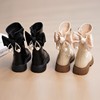 杰西可女童靴子童鞋2023秋冬季儿童中筒靴，加绒公主靴中筒长靴