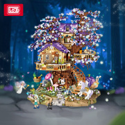 loz精灵树屋可发光积木成人，高难度巨大型拼装玩具房子模型圣诞礼