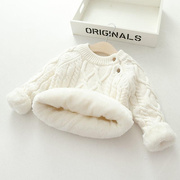 宝宝毛衣女童婴儿男童，上衣加厚新生儿针织衫秋冬儿童加绒冬装保暖