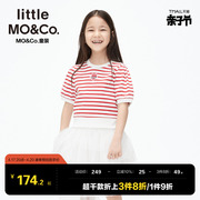 littlemoco童装夏装条纹女童短袖，t恤儿童上衣中大童飞天小女警ip