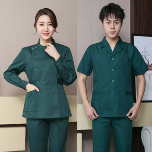 墨绿色护士服分体套装冬装，长袖男女口腔，医生工作服手术服短袖夏装