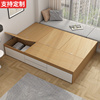 实木床现代简约双人床无床头，床储物床地台榻榻米，单人床柜一体定制