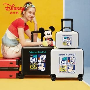 迪士尼儿童行李箱男孩可坐骑，米奇旅行箱女可爱卡通宝宝学生拉杆箱